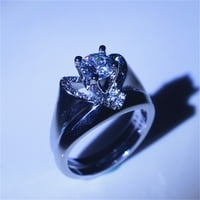 Skpblutn gyűrűk Női lányoknak Kreatív szív alakú szimuláció gyémánt női eljegyzési szett gyűrű Ajándékok