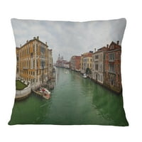 Designart Green Waters Velencében Grand Canal - Tájnyomtatott dobó párna - 16x16