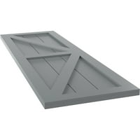 Ekena Millwork 18 W 51 H True Fit PVC Két egyenlő panel parasztház rögzített redőnyök w z-bár, óceán duzzanat