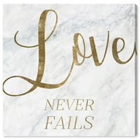 A Wynwood Studio tipográfia és idézi a Wall Art Canvas nyomtatványokat 'Love Never Fails Love idézetek és mondások