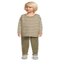 easy-peasy Baby and Toddler Boys Hosszú ujjú gofri póló és nadrág Ruhakészlet, 2 darabos, 12m-5T méretek