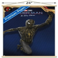 Marvel Spider-Man: No Way Home-fekete jelmez fali poszter fa mágneses kerettel, 22.375 34