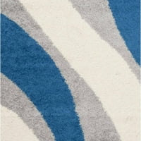 Téglalap alakú Bozont terület szőnyeg szürke és kék
