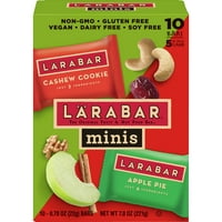 Larabar Minis Bar fajta csomag, kesudió süti és almás pite, 0. oz, CT