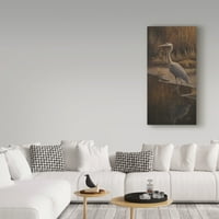 Védjegy képzőművészet' Heron Wading ' vászon művészet Wilhelm Goebel