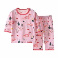 Kukoosong Kisgyermek Fiúk Lányok Pizsama Készletek Nyári Kislány Fiú Alkalmi Háromnegyed Ujjú Vékony Légkondicionált