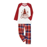 Családi megfelelő karácsonyi pizsama szett fa nyomtatási felsők kockás nadrág hálóruha XMAS pizsama nőknek