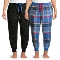 Titkos kincsek női és női plusz flanel pizsama kocogók, 2-csomag