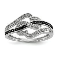 Ezüst Fekete-fehér gyémánt gyűrű mérete-7