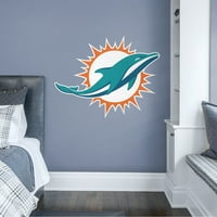 Fathead Miami Dolphins: logó-Óriás hivatalosan engedélyezett NFL Cserélhető fali matrica