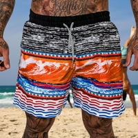 Férfi Hawaii úszónadrág Túlméretezett Fit színes nyári strand nyomtatás Zsinóros Elasztikus derék Rövid nadrág alkalmi