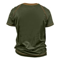 Gotyou férfi prémium felszerelt Raglan póló, edzés rövid ujjú Kerek nyakú Levélnyomtató felsők Zöld XXL