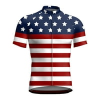 Férfi pólók függetlenség napja zászló nyomtatott rövid ujjú O-nyakú felsők nyári alkalmi sport kerékpáros ruhák divat