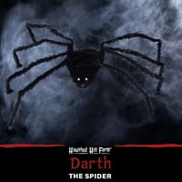 Kísértetjárta Hegyi Farm 6-Ft. Ijesztő fekete pók dekoráció izzó vörös szemekkel