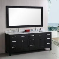 Design elem London 78 dupla mosdó fürdőszoba hiúság szett Espresso Carrara márvány pulton