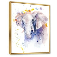 Elefántsárga és kék stroke keretes festmény vászon művészetének portréja